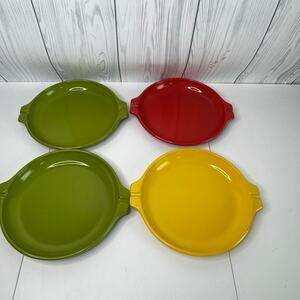 Vintage Styson Inc. Plates MCM Picnic Camping Metal Enamelware- Set 4